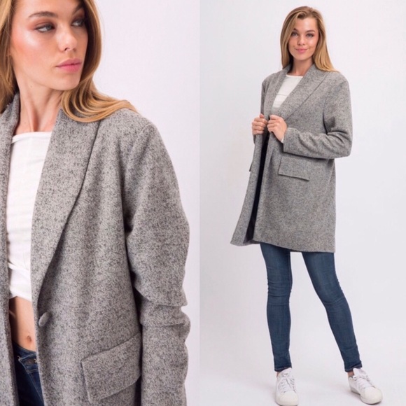 Jackets & Blazers - Heather Cotton Blend Lady Coat